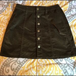 Olive Corduroy Skirt