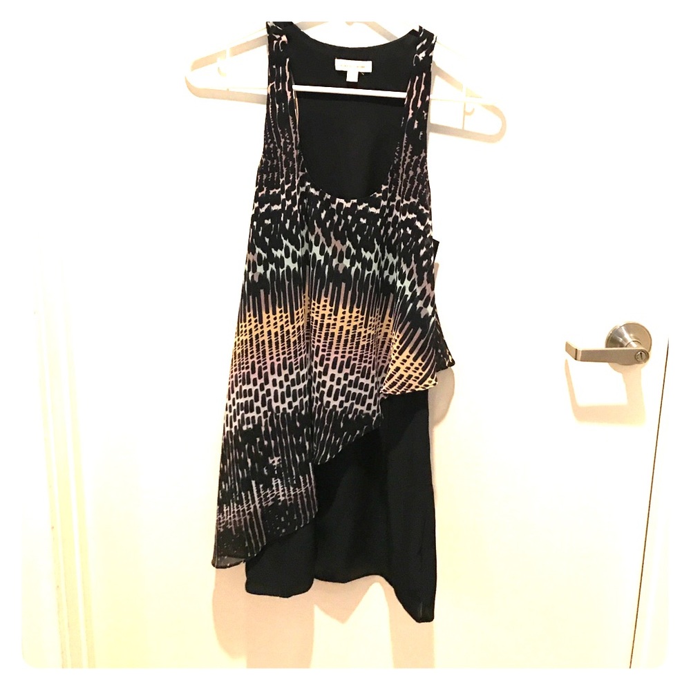 Black/multicolored swing dress