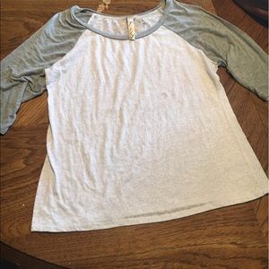 White and Grey baseball tee