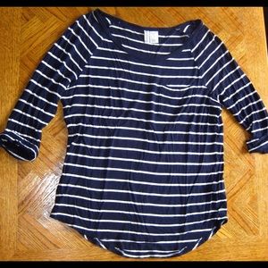 Blue and white striped shirt