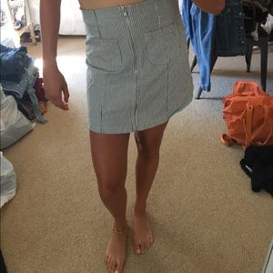 brandy melville striped linen skirt