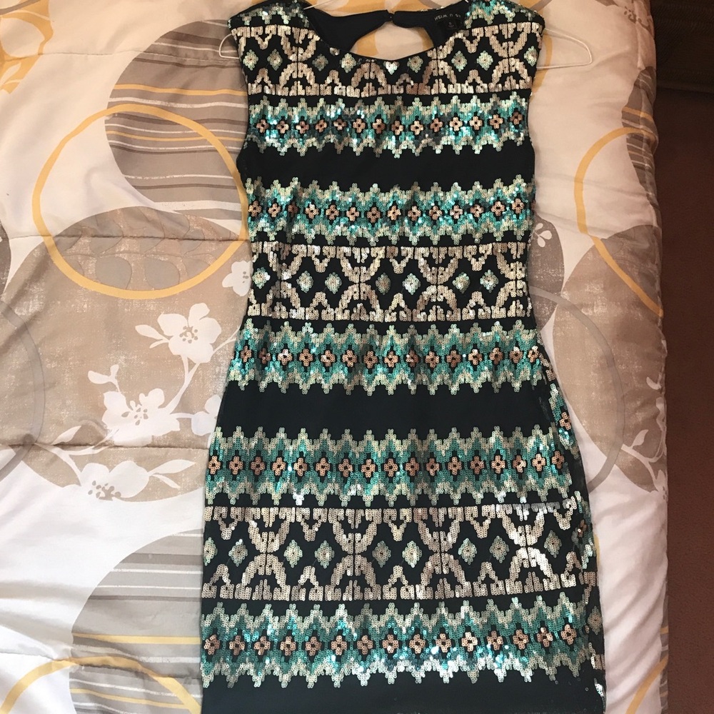 Blue mini dress