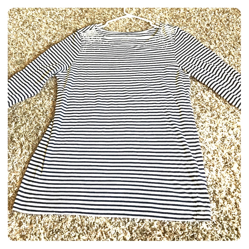 💕Banana Republic Striped 3/4 Length Sleeve Tee💕