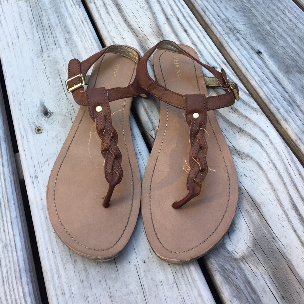 Brown Braided Sandals
