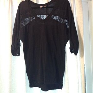 Black lacy short sleeve