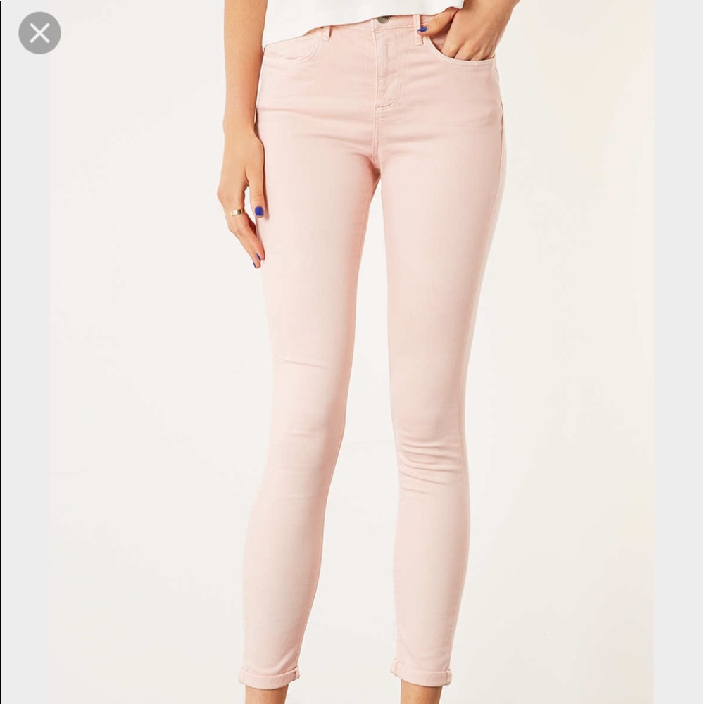 TOPSHOP Baby Pink Moto Leigh Jegging/Jeans