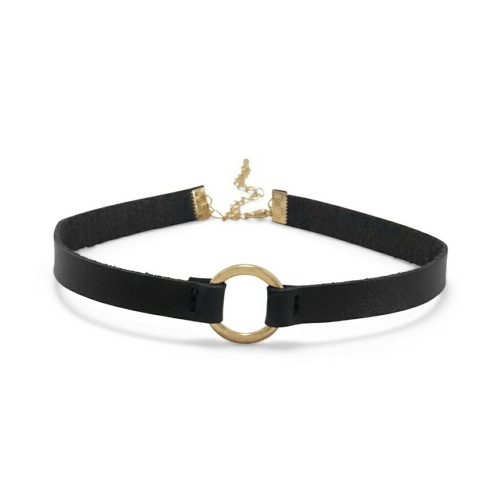 BLACK LEATHER CHOKER