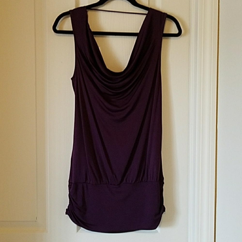 NWT Banana Republic dark plum cowl neck Sz M
