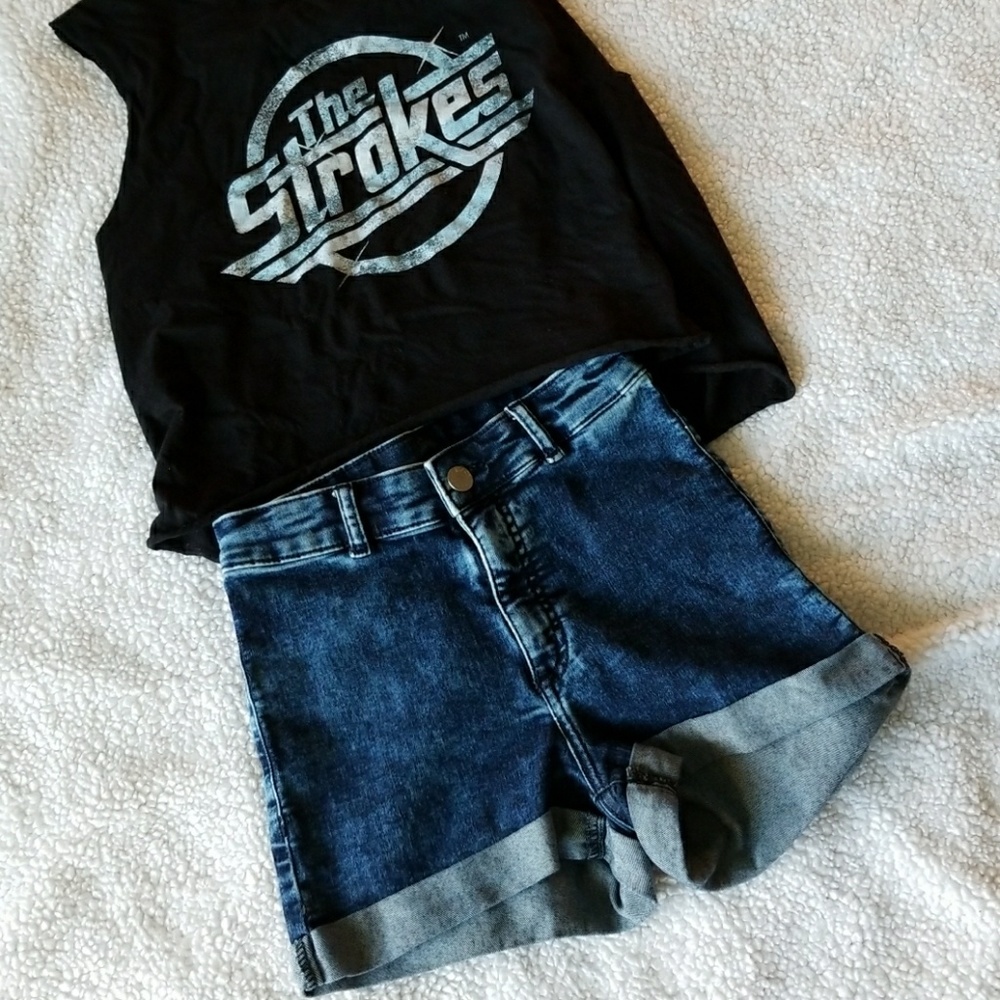 H&M high-waisted jean shorts