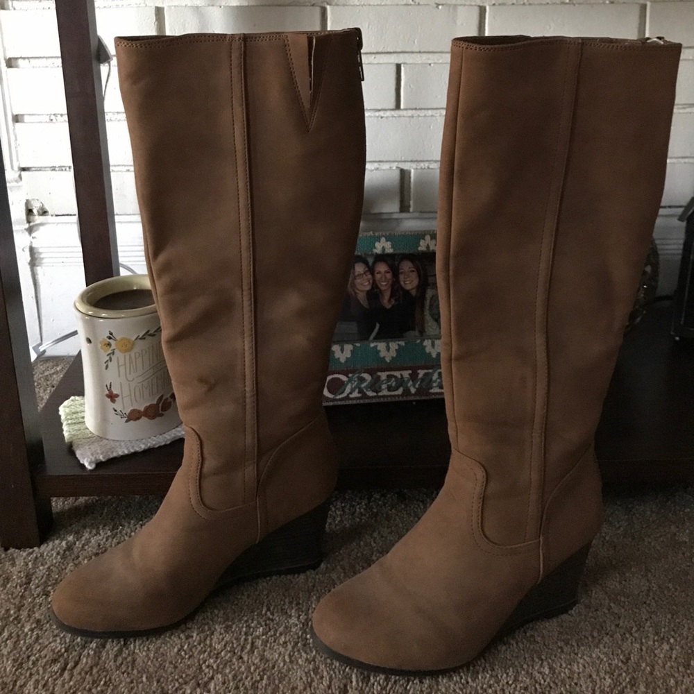 So Wedge Mid High Boots