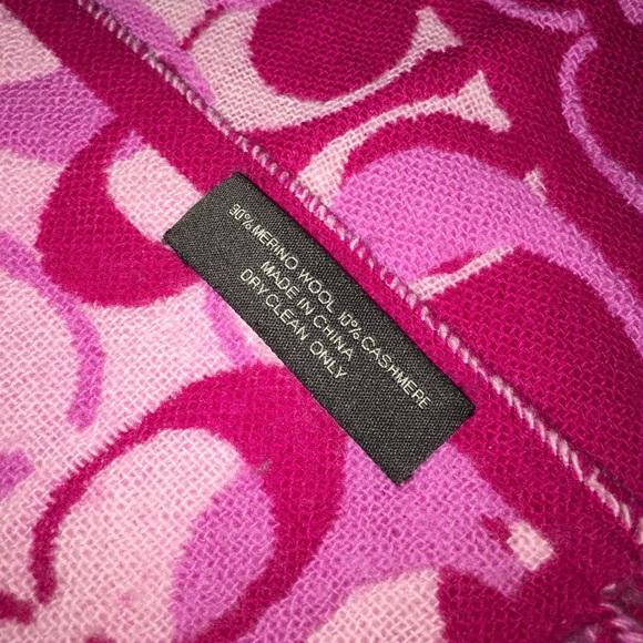 Pink Large C Reversible Coach Scarf - Picture 3 of 8