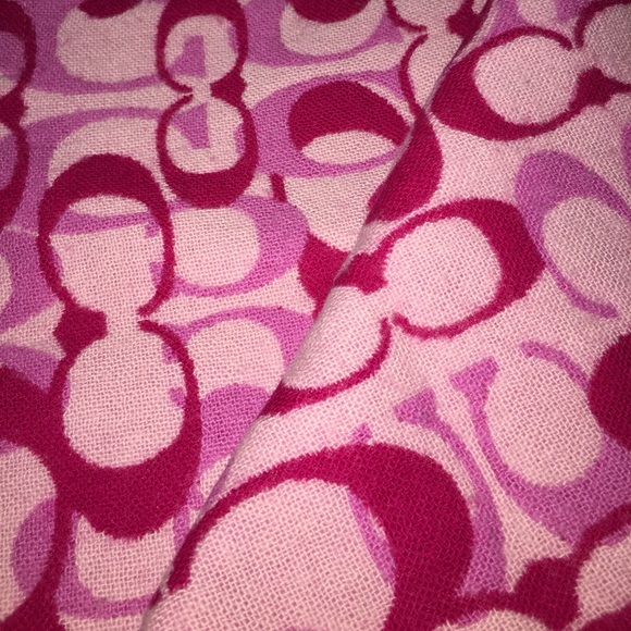 Pink Large C Reversible Coach Scarf - Picture 4 of 8
