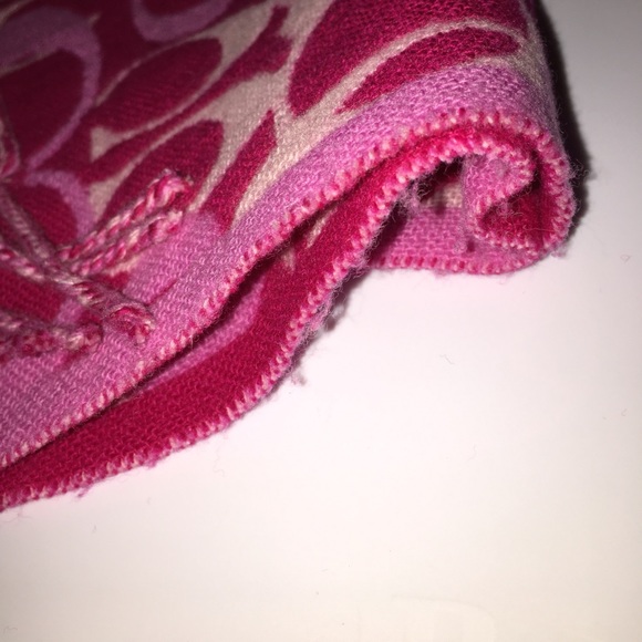 Pink Large C Reversible Coach Scarf - Picture 6 of 8
