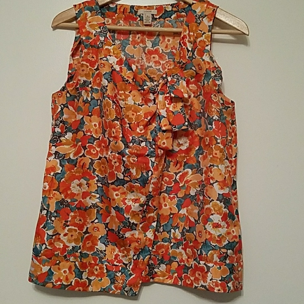 J.Crew sleeveless floral blouse