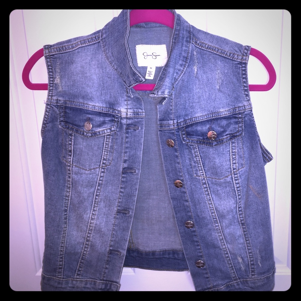 Jessica Simpson jean vest