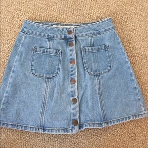 brandy melville button up denim skirt