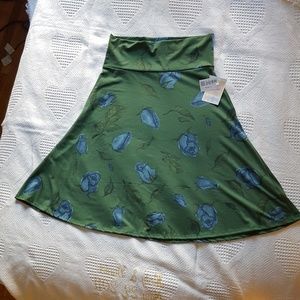 NWT LuLaRoe Large Floral Azure Skirt