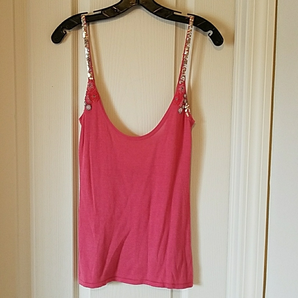 FREE PEOPLE Unique hand-beaded tank top! Sz L