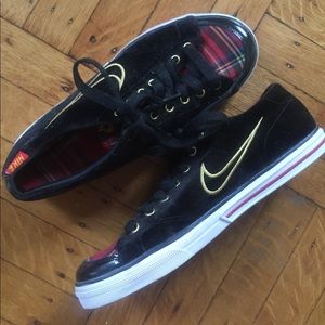 Plaid and Velvet Nike Sneakers