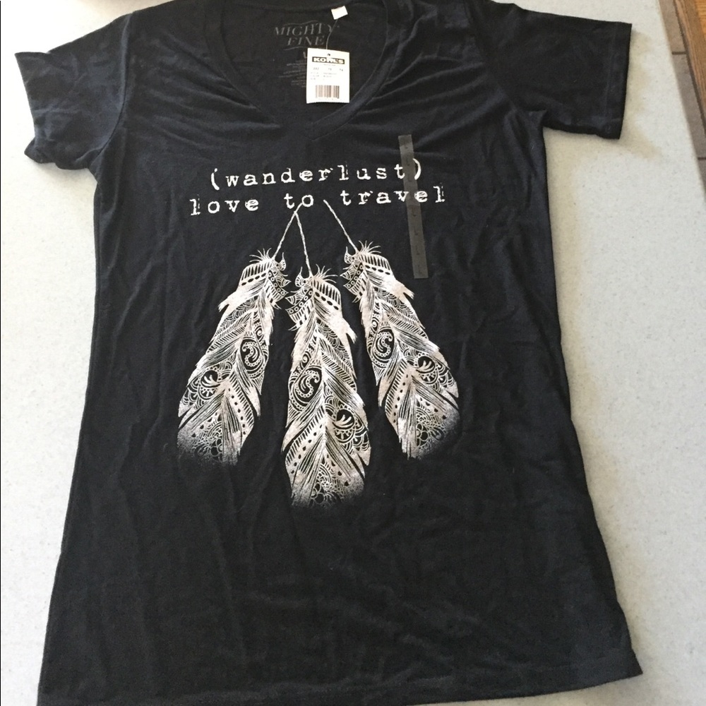 Mighty Fine black v-neck graphic t shirt