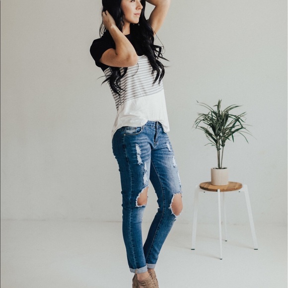 Distressed denim Medium Wash - Picture 3 of 4