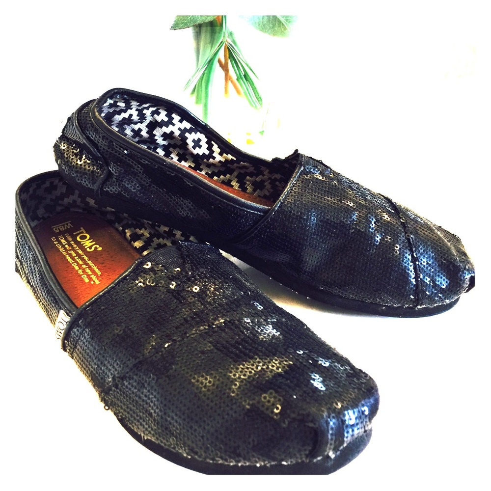 Toms W 8.5 Black Sequins