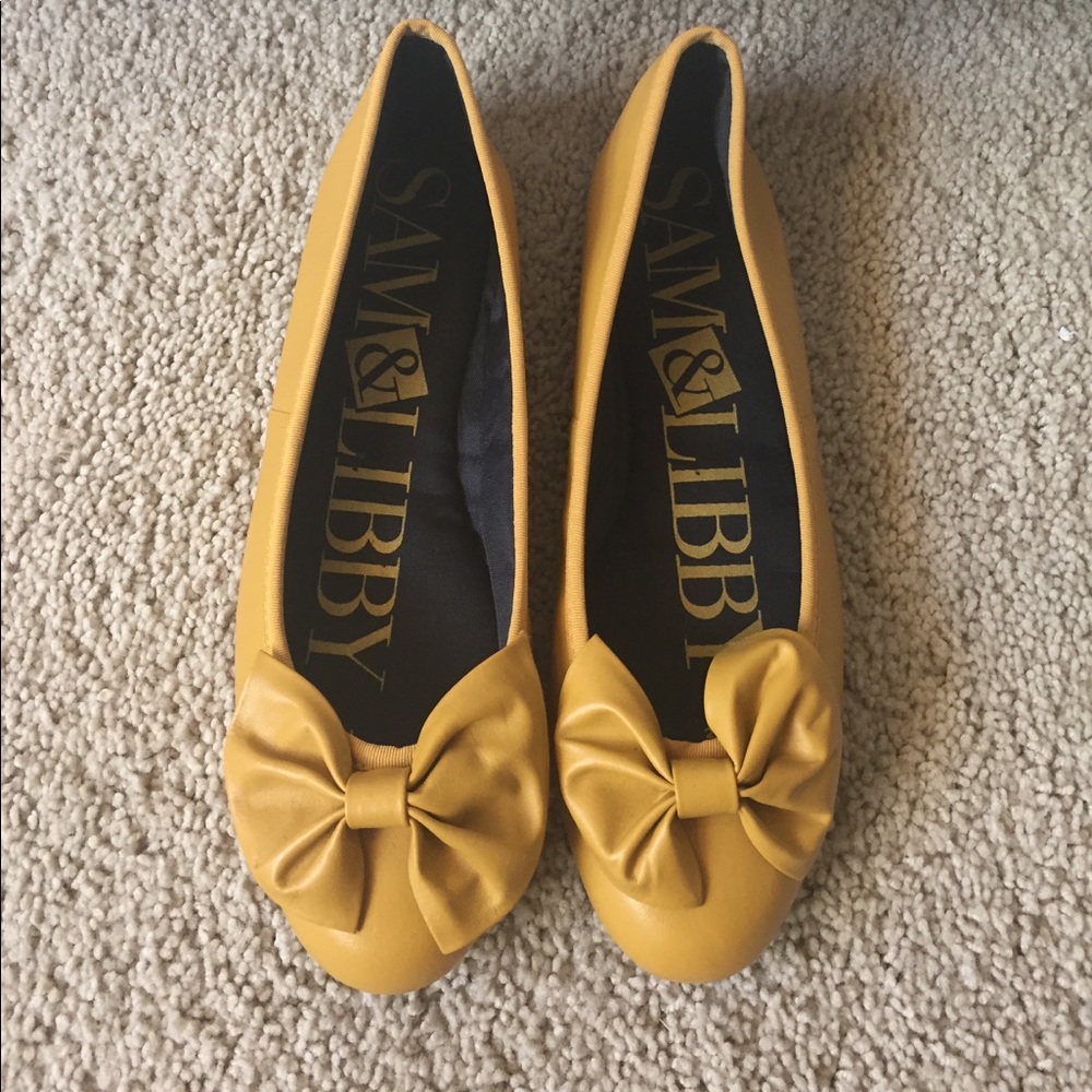 Mustard Ballerina Bow flats