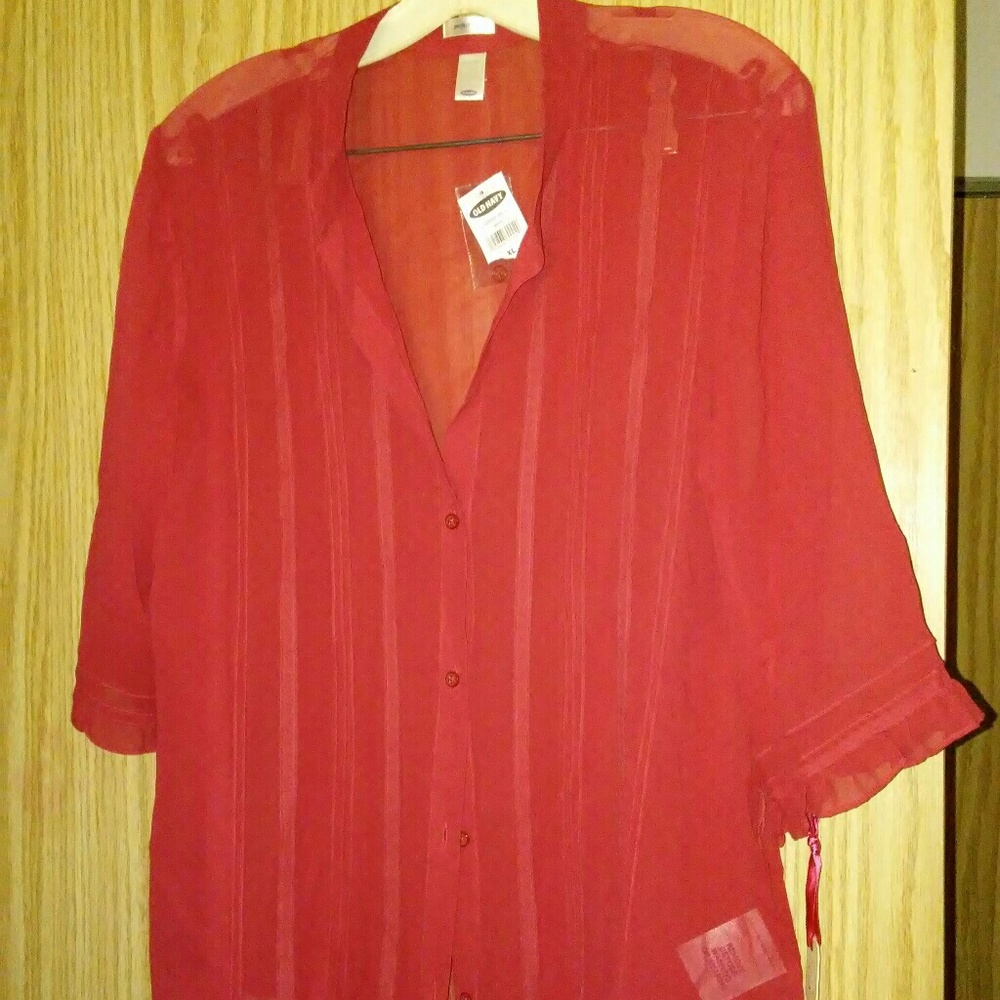 Old Navy perfect fit dark coral top XL NWT