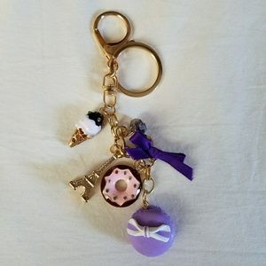 Eiffel tower macaron keychain