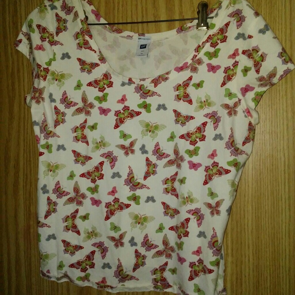 Gap white butterfly top XL