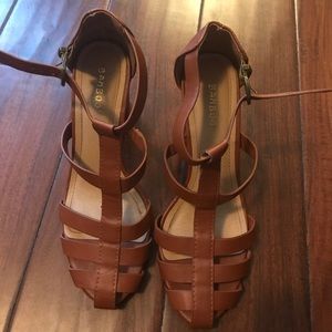 Strappy Brown High Heels