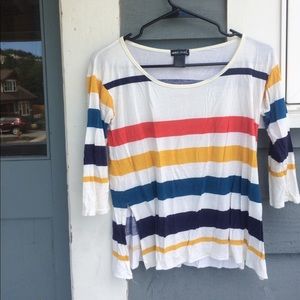1/4 length sleeve striped top