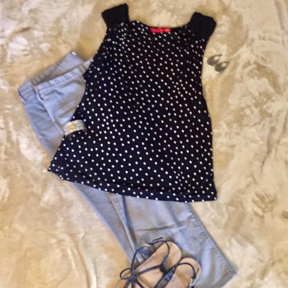 Black polka dot tank