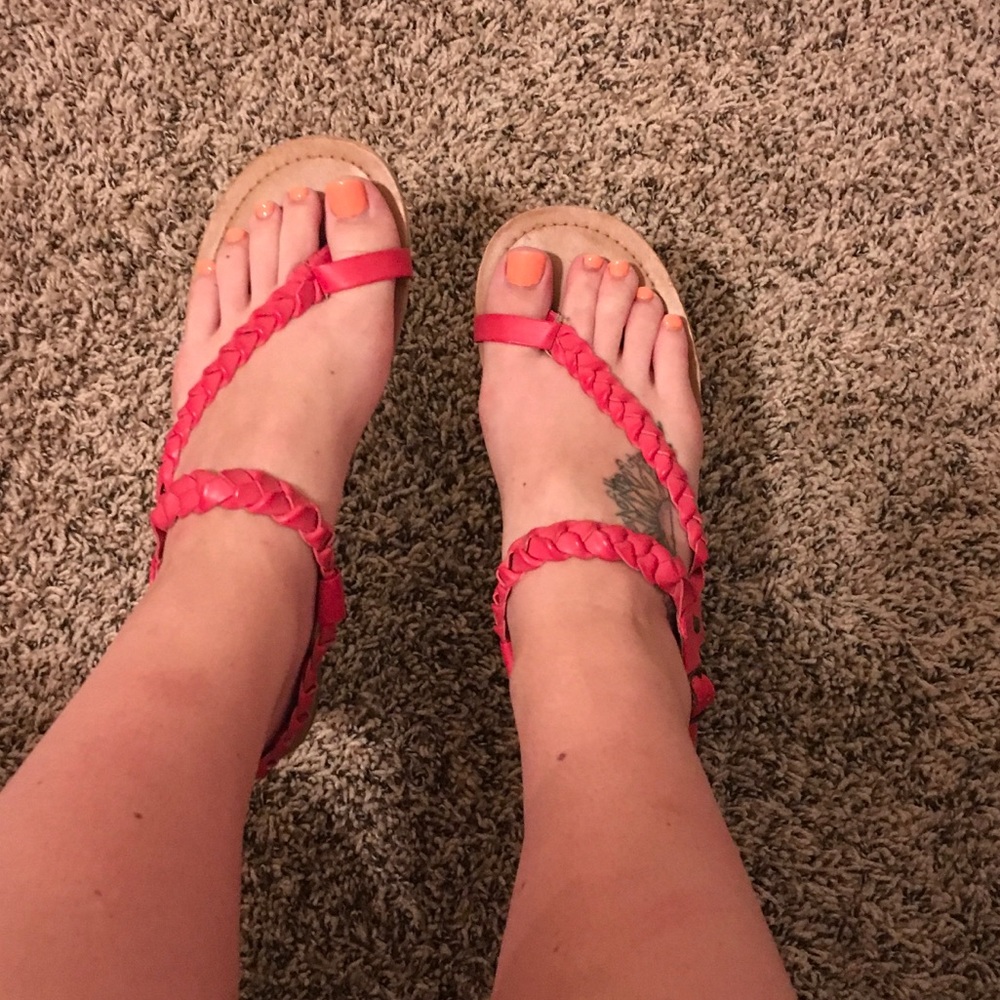Coral sandals