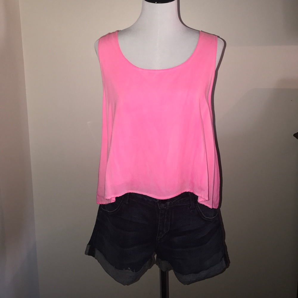 Cut-Out Heart back tank in coral pink