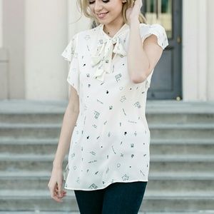 💐 Eleanor Tied Top Ivory L