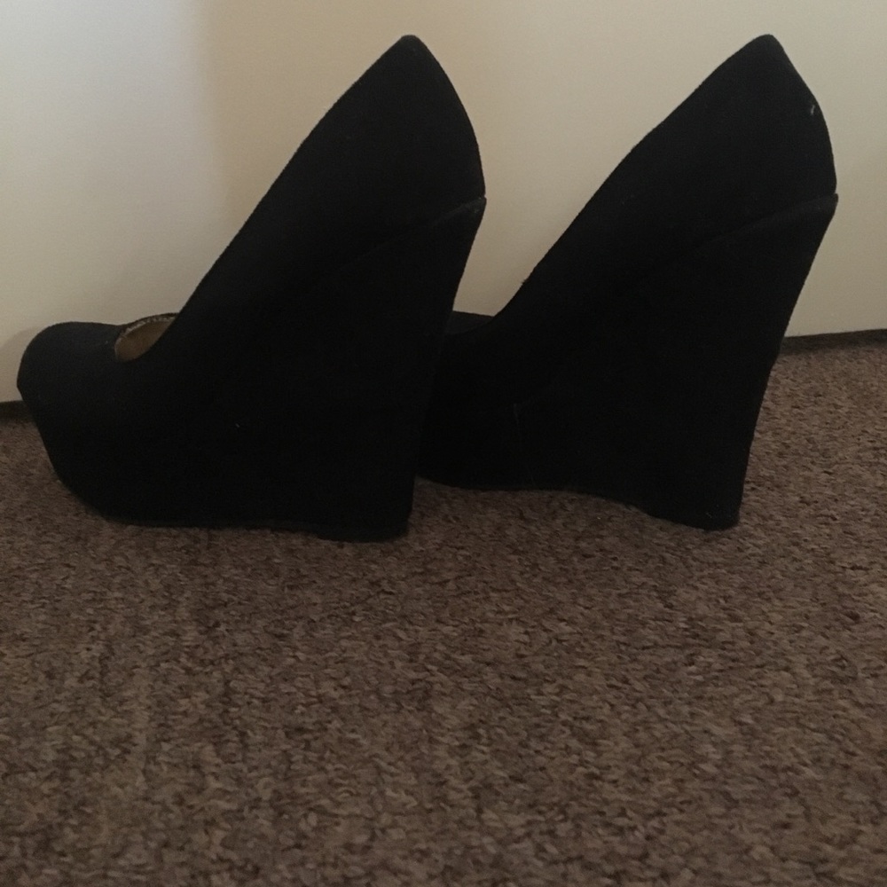 Black suede wedges.. must go soon!