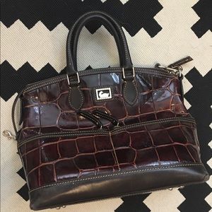 Dooney & Bourke Brown Croc Purse Large