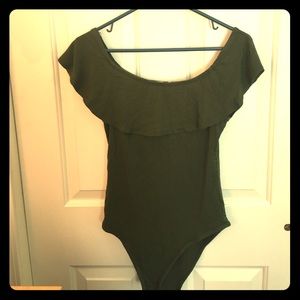Off the shoulder olive body suit