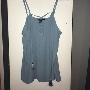 Brand new with tags. Blue lace up shirt