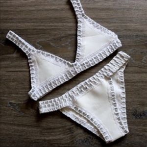 White kiini bikini neoprene knit