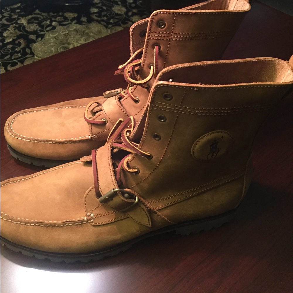 New Ralph Lauren Polo men's Ranger boots 14 tan