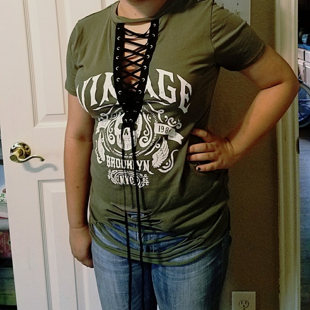 Junior's Small, Medium or Large Lace up top