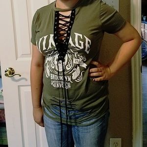 Junior's Small, Medium or Large Lace up top