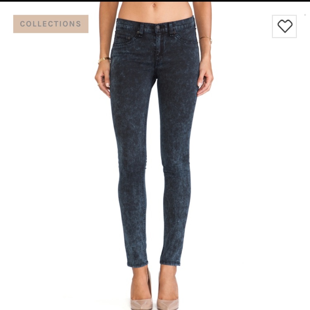 Rag & Bone legging jeans in rosebowl navy wash