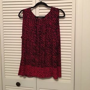 Calvin Klein Plus Size red and black blouse.