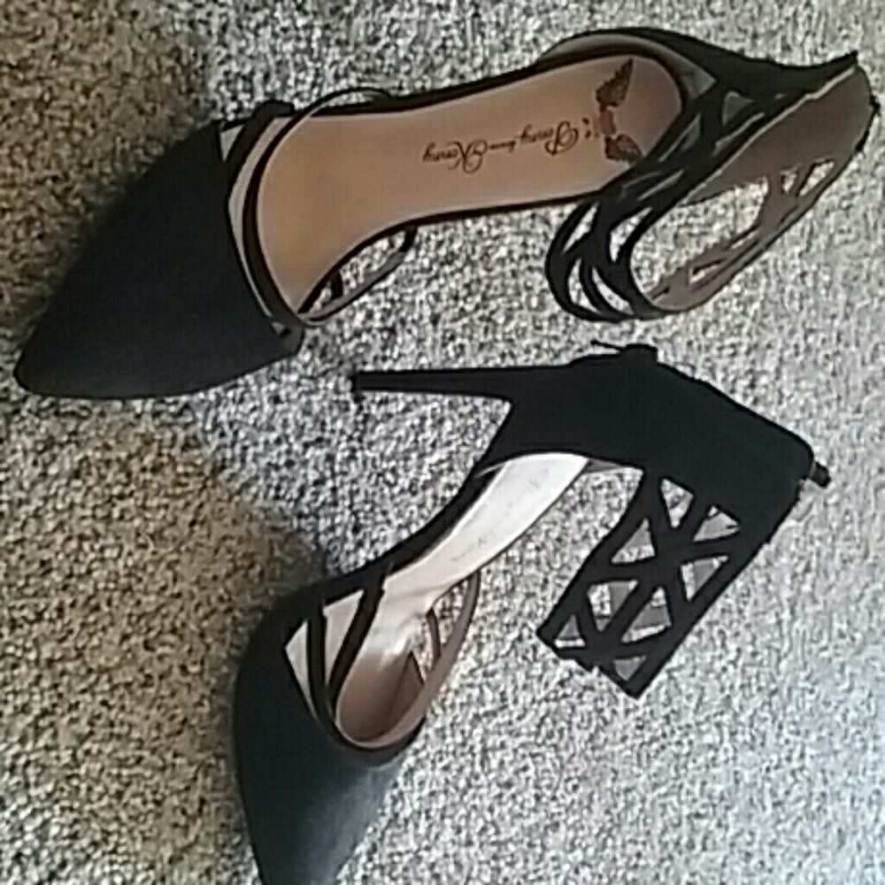 Black suede heels