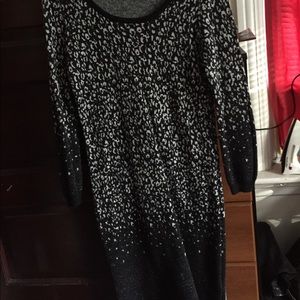 Long sleeve nice black and silver dress