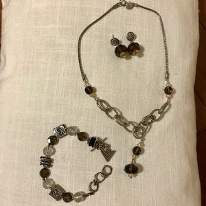 Retired Silpada smoky quartz jewelry set