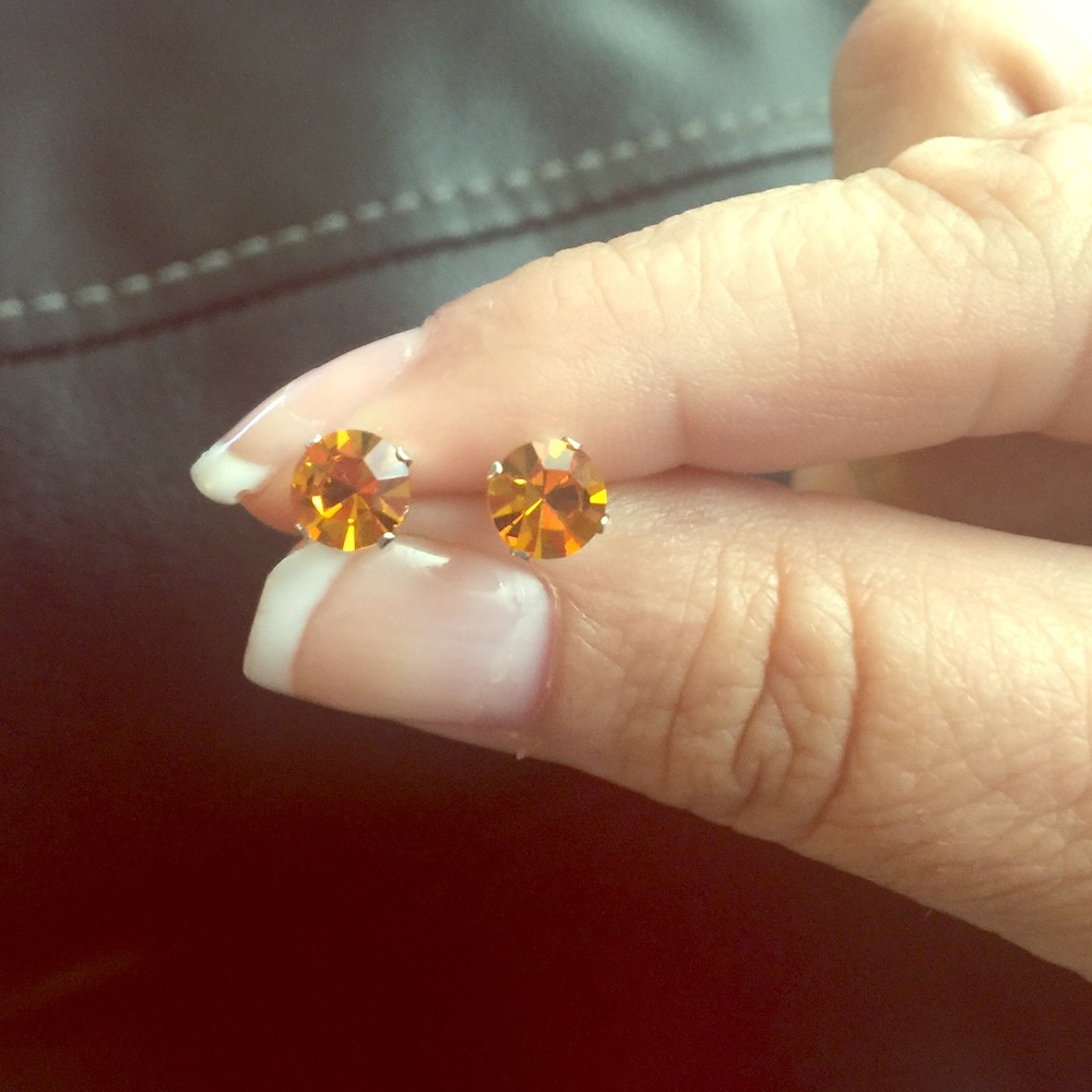 Topaz Swarovski Elements White Gold Earrings